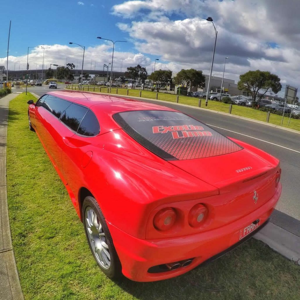 Airport Pick up In the Ferrari 360 Limousine | Exotic Limo